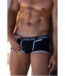Mini-Pants noir échancré avec zip - LM2003-68BLK